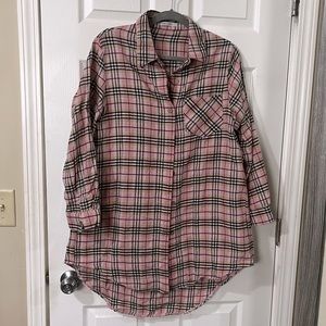 Pink High low flannel